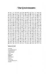 English worksheet: Environment wordsearch 