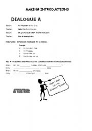 English worksheet: Indroducing