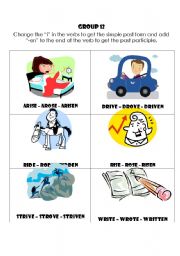 English Worksheet: Irregular Verbs - Groups 12 and 13