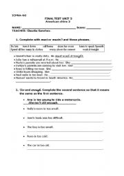 English Worksheet: exam
