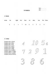 English worksheet: Numbers