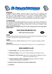 English Worksheet: Writing a CV