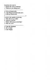 English Worksheet: Exercises for 6 primary