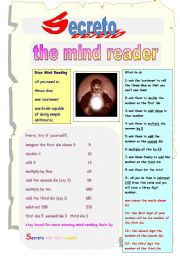 English Worksheet: Secreto The Mindreader