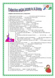 English Worksheet: CONJUCTIONS