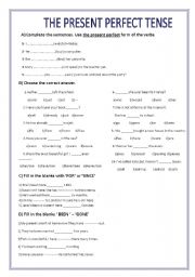 English Worksheet: the present perfect tense