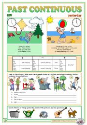 English Worksheet: Past Continuous