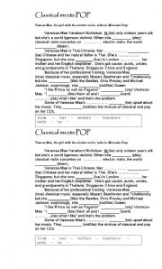 English Worksheet: Open cloze