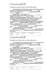 English worksheet: Open cloze