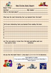 English Worksheet: Non Fiction Book Report Form