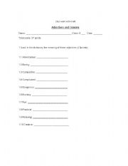 English worksheet: adjectives to describe free time activities