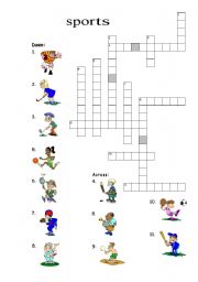 English Worksheet: Sport Crosswords 