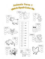 English Worksheet: Animals Farm 1