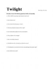 English worksheet: Twilight