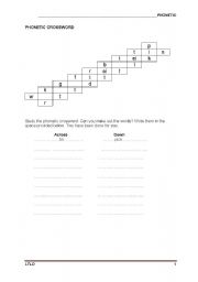 English Worksheet: Phonetic Crossword