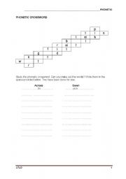 English worksheet: Phonetic Crossword