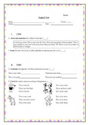 English worksheet: English test