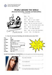 English Worksheet: nationalities