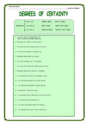 English Worksheet: May, might, must, can, cant