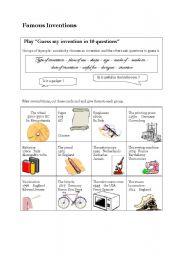 English Worksheet: Guess my invention !