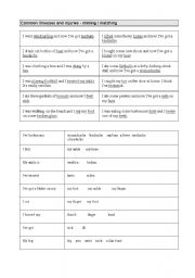 English worksheet: health