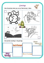 English Worksheet: Greetings and goodbyes