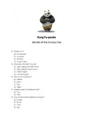 English Worksheet: Kung Fu Panda Secrets of the Furious Five