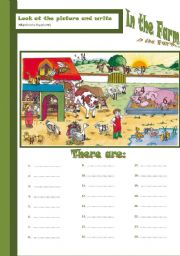 English Worksheet: In the Farm
