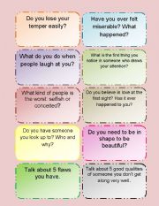 English Worksheet: (Speaking Cards) Talking about character and appearance