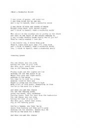 English Worksheet: song
