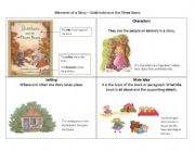 English Worksheet: Elements of a Story - Goldilocks and the 3 Bears