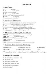English Worksheet: special work on simple past