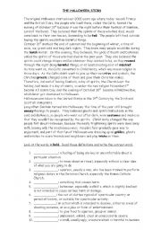 English Worksheet: The Halloween Story