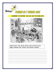 English Worksheet: WRITING - THERE IS / THERE ARE