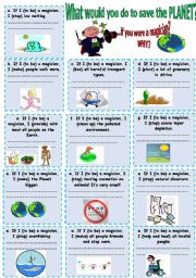 English Worksheet: WHAT WOULD YOU DO TO SAVE THE EARTH?.........IF YOU WERE  A  MAGICIAN?
