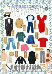 English Worksheet: Clothes and accessories - Poster (1/3)