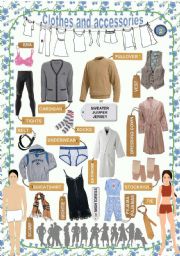 English Worksheet: Clothes and accessories - Poster 2/3