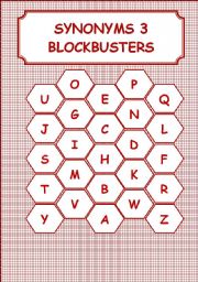 English Worksheet: SYNONYMS 3: NOUNS- BLOCKBUSTERS