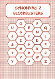 English Worksheet: SYNONYMS 2: VERBS- BLOCKBUSTERS