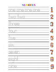 English Worksheet: NUMBERS