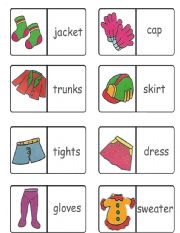 English Worksheet: clothes domino 1/3 