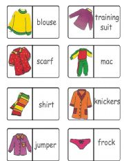 English Worksheet: clothes domino 2/3