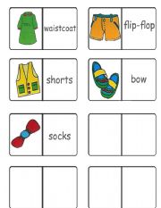 English Worksheet: clothes domino 3/3