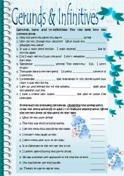 English Worksheet: Gerunds and Infinitives