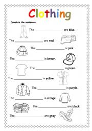 English Worksheet: Clothing # 3
