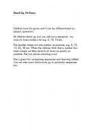 English Worksheet: Stand up, sit down