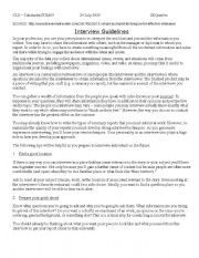 English Worksheet: Interview Guidelines (a refresher)...