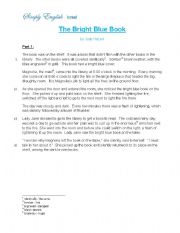 English Worksheet: The Bright Blue Book - Reading comprehension