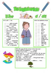 English Worksheet: The English article