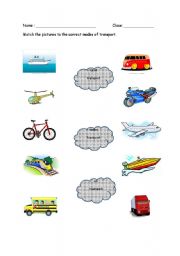 English worksheet: Means of Transport